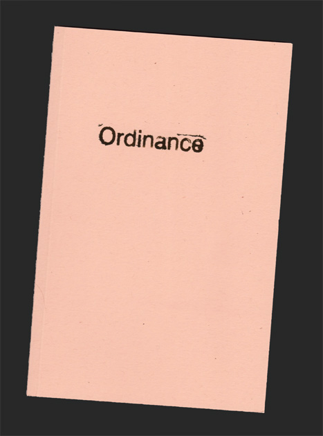 ordinance stamp on book cover